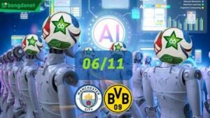 Siêu máy tính dự đoán bóng đá ngày 06/11/2025 tâm điểm đội Manchester City gặp đội Borussia Dortmund