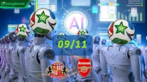 Siêu máy tính dự đoán bóng đá ngày 09/11/2025 tâm điểm đội Sunderland gặp đội Arsenal